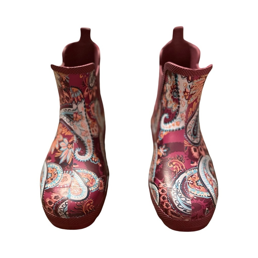 Vera Bradley Size 9 Fall Rain Boots by totes Carson Maroon Paisley Waterproof